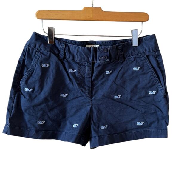 Vineyard Vines Embroidered Whale Cotton Shorts Blue 6 - Picture 1 of 4